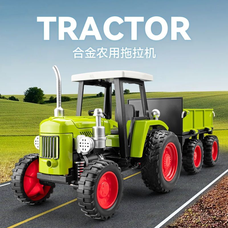 Agriculture Farming For Kids - Tracteur agricole en alliage avec remorque,
