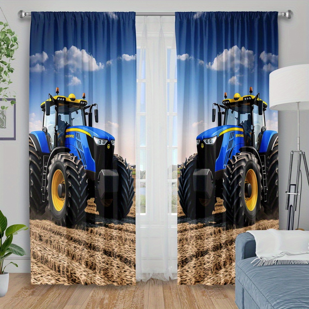 Rideau bleu pour tracteur, dra - Agriculture Farming For Kids avis et prix