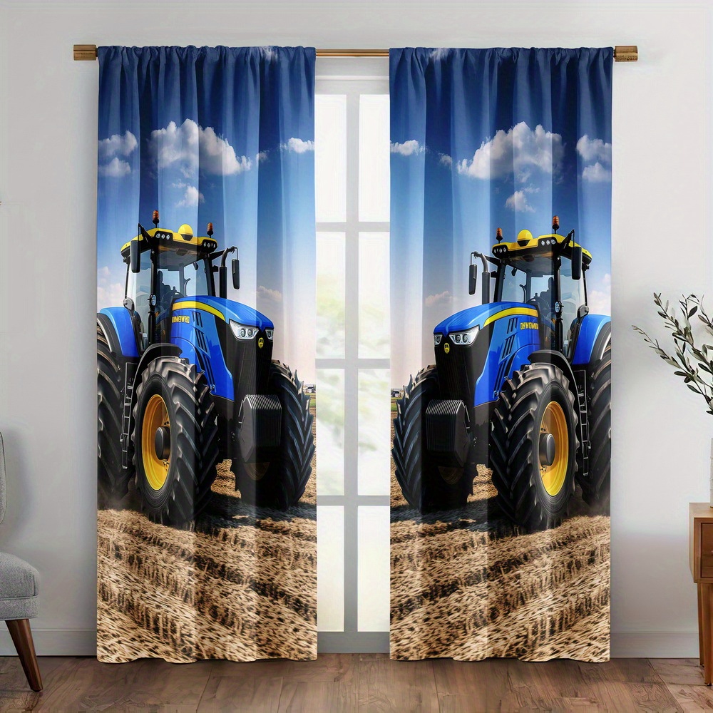 Rideau bleu pour tracteur, dra - Agriculture Farming For Kids avis et prix