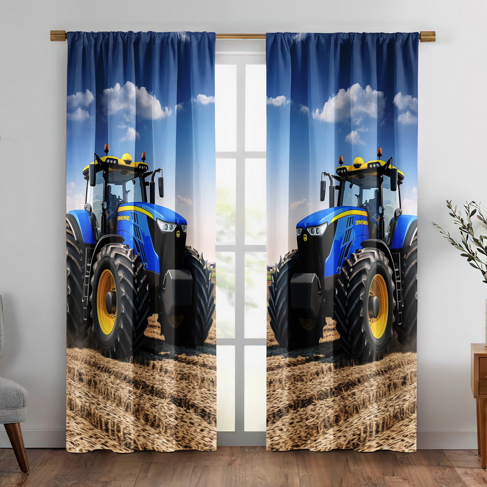 Rideau bleu pour tracteur, dra - Agriculture Farming For Kids avis et prix